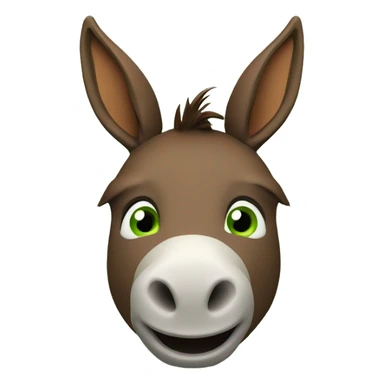innocent brown donkey face and green background 3d sticker