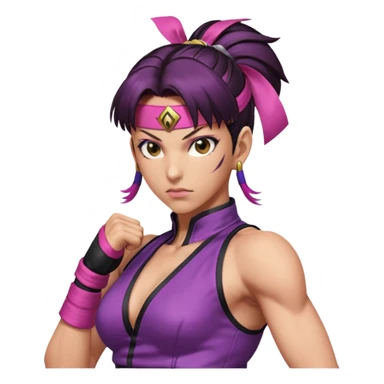 Juri from Street Fighter 6, dynamic pose, detailed costume, fierce expression sticker