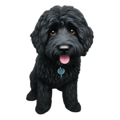 all-black-laberdoodle-dog sticker