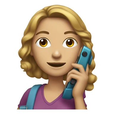 woman talking on the phone and holding another phone in her hand sticker