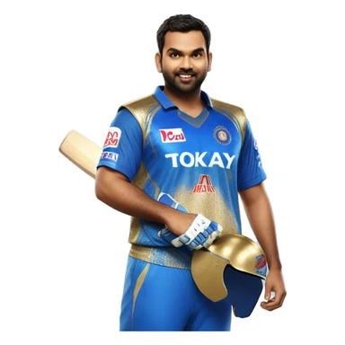 rohit sharma wearing mumbai indians jersey sticker