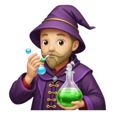 alchemist shushing while potion bubbles sticker