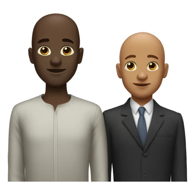 Two black men One bald One with curly hair.  sticker