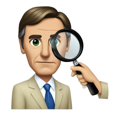 President Jair Bolsonaro with a detective's magnifying glas sticker
