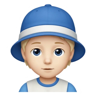 kid with blue and white hat sticker