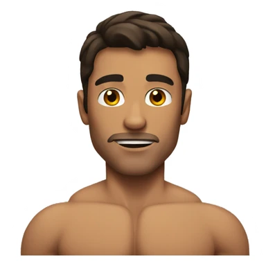 Brunette man with muscles  sticker