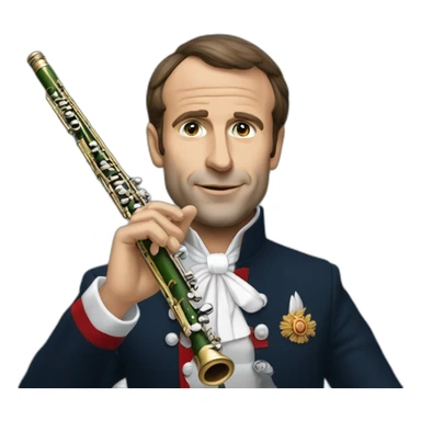 Macron qui joue de la flute sticker