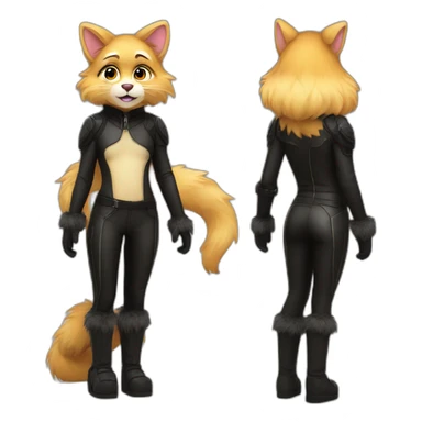 Furry posing in latex leggings sticker
