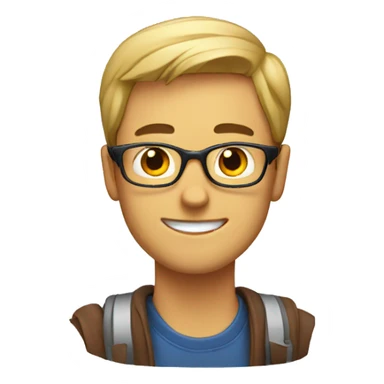 A guy with classes studying  sticker