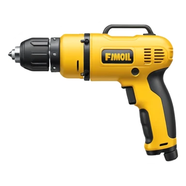 yellow commercial power drill sticker