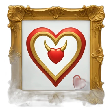 Gold heart frame with red horns sticker