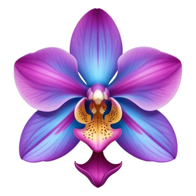 super realistic pink purple and blue orchid sticker