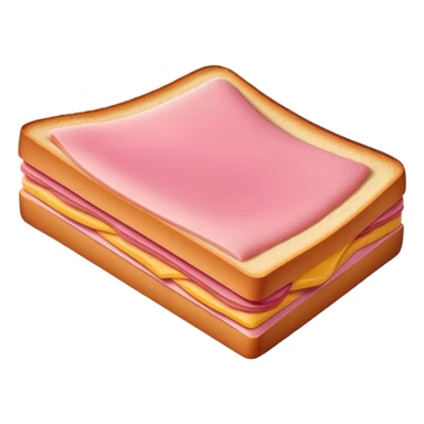 pink bologna slice folded with visible crease, emoji style sticker