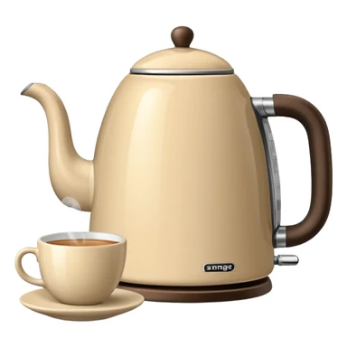 Beige smeg kettle and a cup of tea sticker