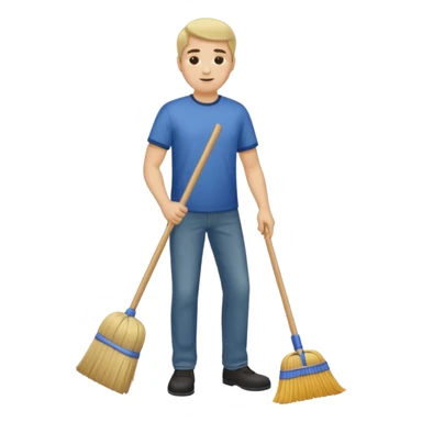 ligth man sweeping the floor sticker