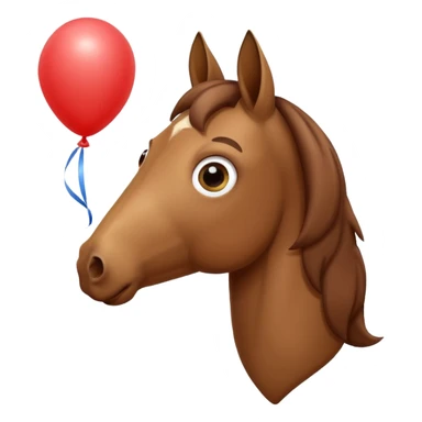 A horse inhaling a balloon sticker