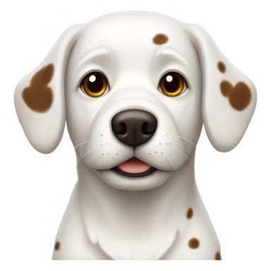 White dog with brown spots sticker