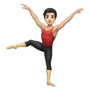 ballet dancer pose male caucasian dark hair sticker