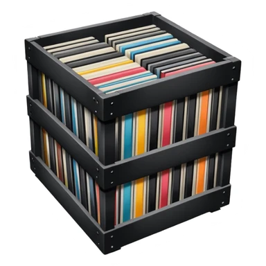 A crate of vinyl lps sticker