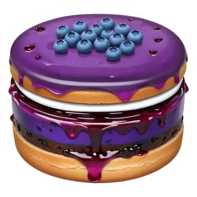 Make an emoji of a blueberry patty (small) that's broken off a bit so you can see the blueberry jam sticker