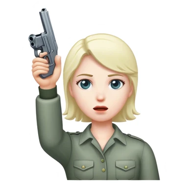 a person putting a gun up to their head sticker