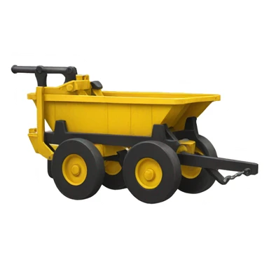 yellow mine cart with hand lever sticker