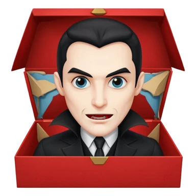 dracula, fang, with carton box sticker
