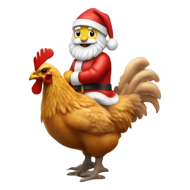 santa claus riding a chicken sticker