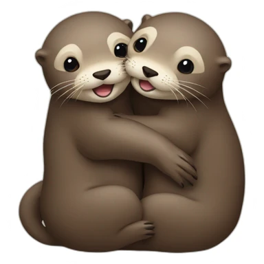 Otters huging eatch other sticker