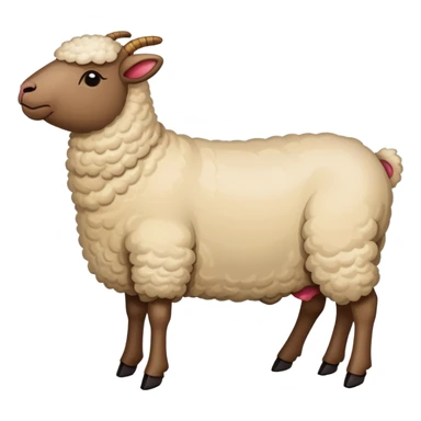 Xinjiang whole roasted lamb on spit with spices, simplified emoji style with bold outlines and bright colors, cartoon style entire cooked sheep sticker