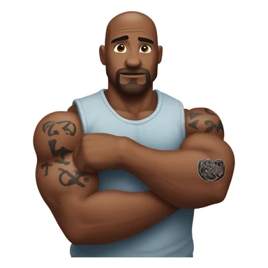 A tattoo like in the movies of a red heart on an arm contracting the biceps  sticker