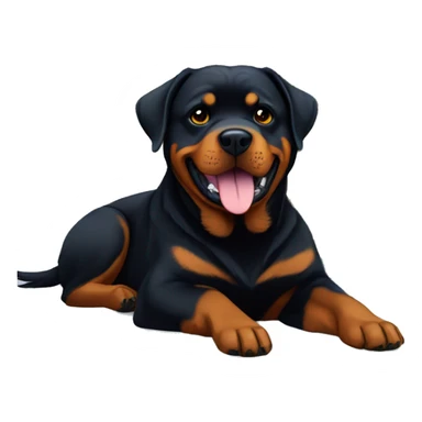 Rottweiler in christmas  day under a Christmas tree with colourful lights  sticker