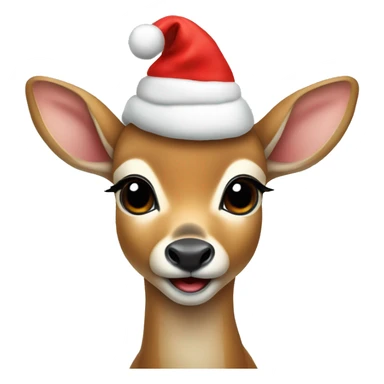 Baby deer with a Christmas hat  sticker