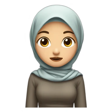 create a cute girl wearing hijab with animation that show she is getting mad sticker