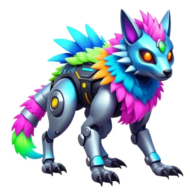  exotic tropical cyber-Protogen-Fakémon-Pokémon-Vernid-creature sticker