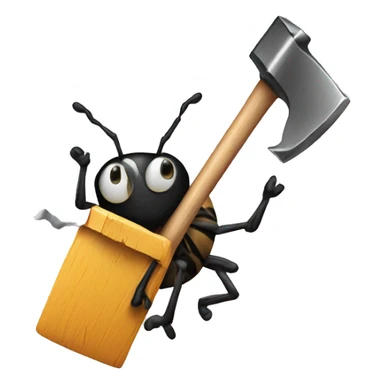 An bug getting smashed wit a hammer sticker