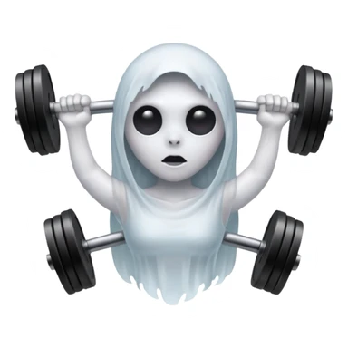 A ghost lifting dumbbells sticker