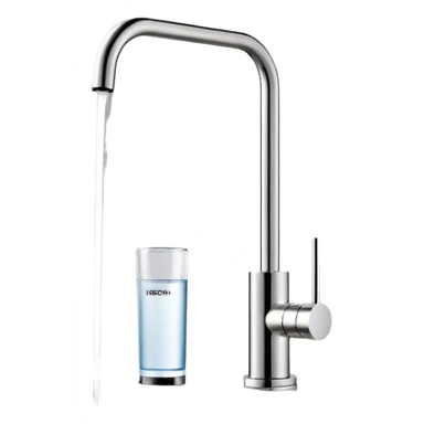 “A slim countertop direct-flow water purifier without water tank, minimal white design with a single faucet, standing on a kitchen counter, soft lighting, modern style” sticker