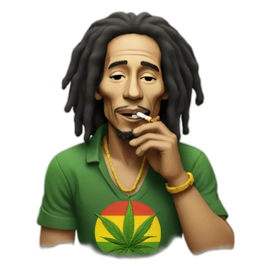 Bob Marley smoking cannabis sticker