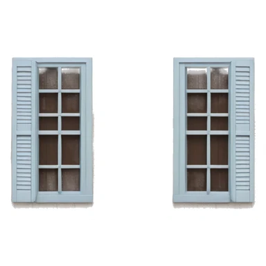 Wood shutters on house sticker