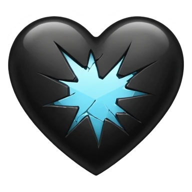 Black heart broken sticker