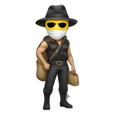 bandit in a mask and a bag of money sticker