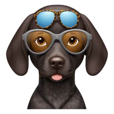 black German shorthaired pointer with sunglasses sticker