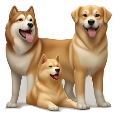 Red Alaskan malamute with gold Labrador playing sticker