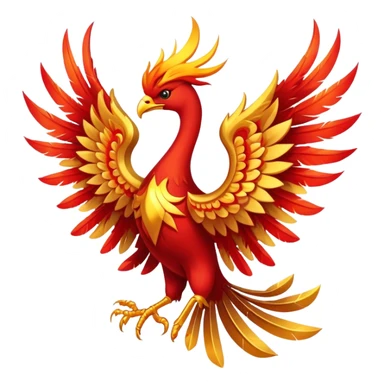 Red and gold rising phoenix, rebellion symbol from Morning Star sticker
