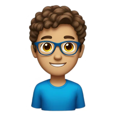 Brown haired boy with blue glasses sticker
