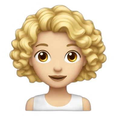 Une fille blonde aux cheveux bouclés sticker