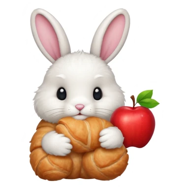 apple bunny croissant sticker