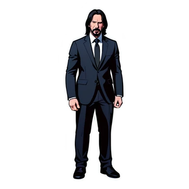 John wick as a dog sticker