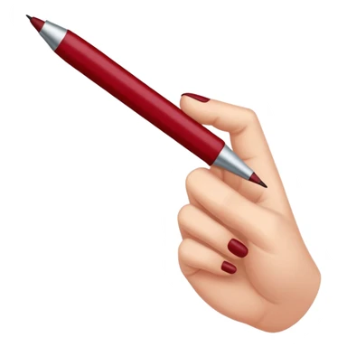 the hand writes with a dark red pen sticker